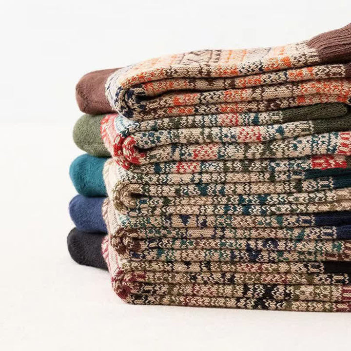 Calcetines de hombre con estampado de rombos pequeños de estilo étnico