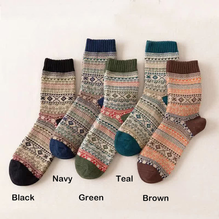 Calcetines de hombre con estampado de rombos pequeños de estilo étnico