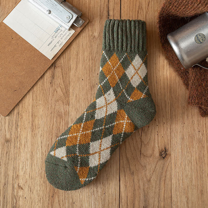 Calcetines de hombre estilo británico con rombos y rombos