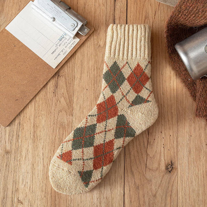 Calcetines de hombre estilo británico con rombos y rombos