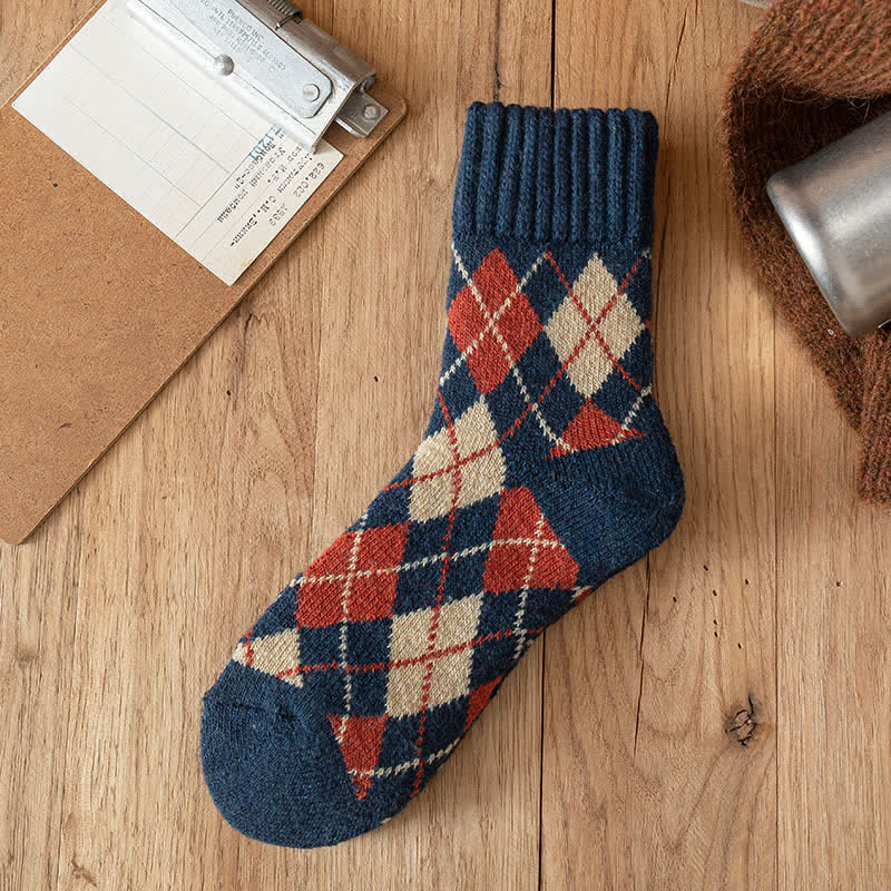 Calcetines de hombre estilo británico con rombos y rombos