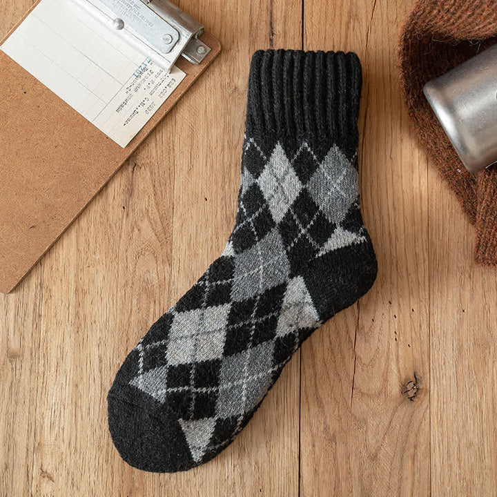 Calcetines de hombre estilo británico con rombos y rombos