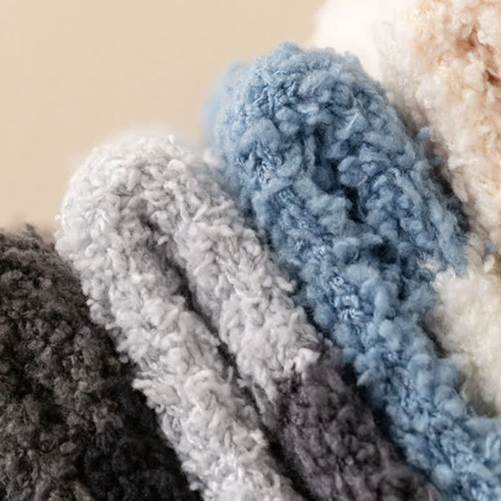 Calcetines de dormir de polar coral afelpado con rayas anchas para hombre