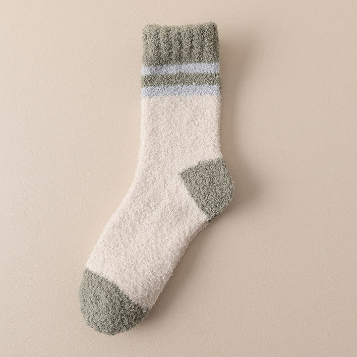 Calcetines de dormir de polar coral afelpado con rayas suaves para hombre