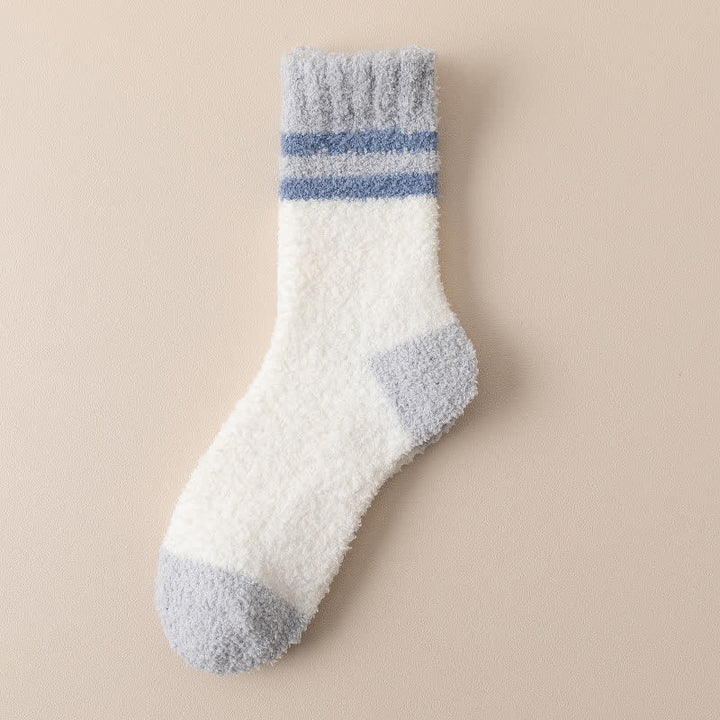 Calcetines de dormir de polar coral afelpado con rayas suaves para hombre