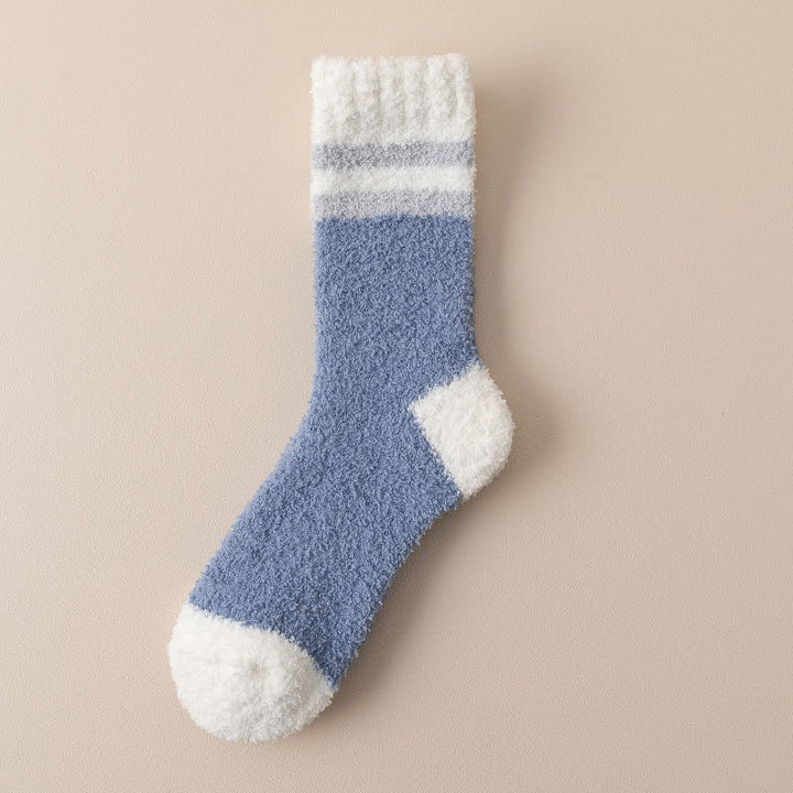Calcetines de dormir de polar coral afelpado con rayas suaves para hombre