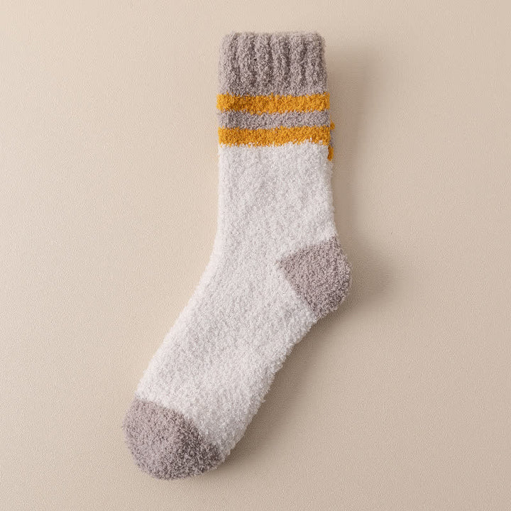 Calcetines de dormir de polar coral afelpado con rayas suaves para hombre