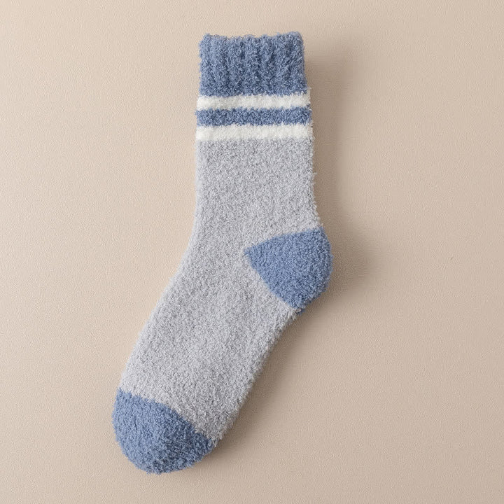 Calcetines de dormir de polar coral afelpado con rayas suaves para hombre