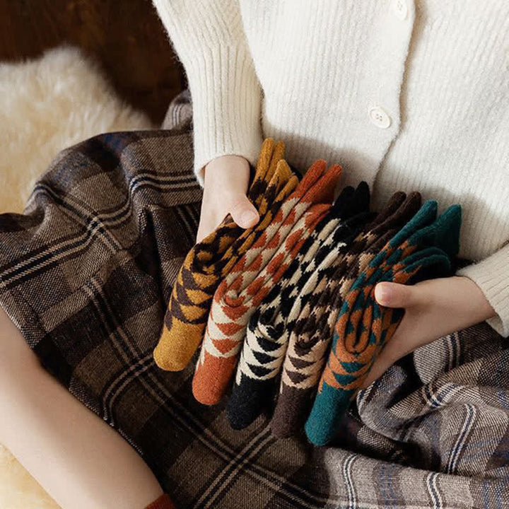 Calcetines térmicos y cálidos con diseño de rombos para mujer