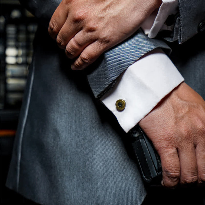 Gemelos de latón con forma de bala para hombre de estilo antiguo