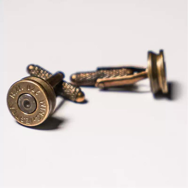 Gemelos de latón con forma de bala para hombre de estilo antiguo