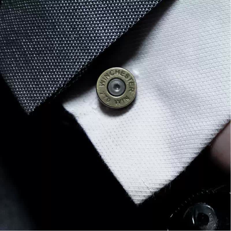 Gemelos de latón con forma de bala para hombre de estilo antiguo