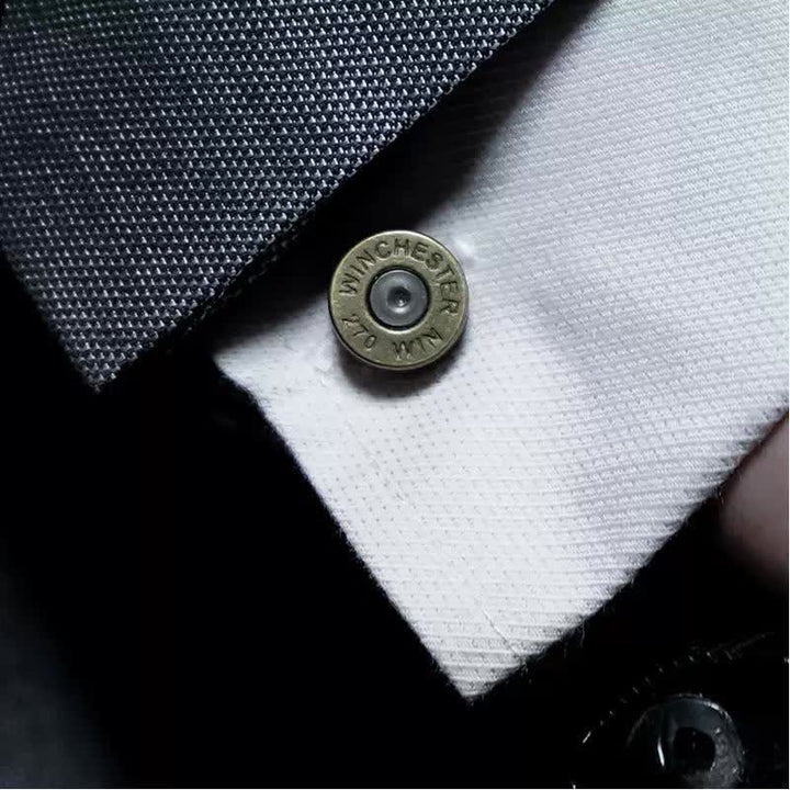 Gemelos de latón con forma de bala para hombre de estilo antiguo