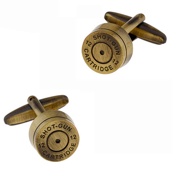 Gemelos de bronce con forma de bala de cartucho de escopeta para hombre