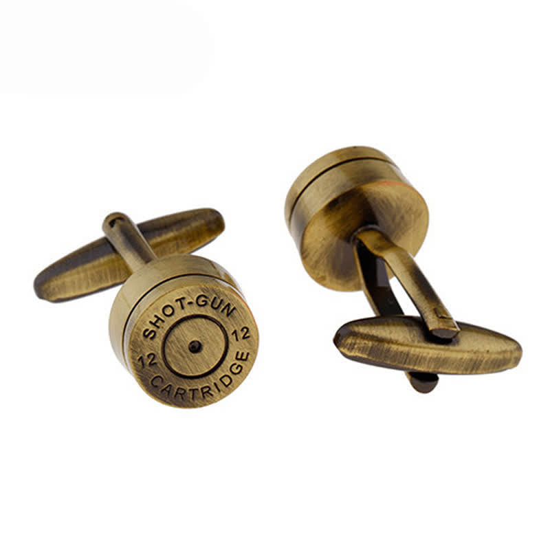 Gemelos de bronce con forma de bala de cartucho de escopeta para hombre