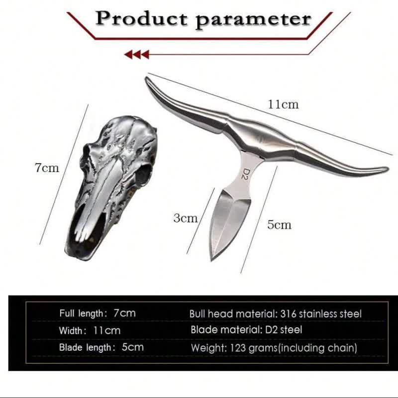 Hebilla de cinturón con colgante de herramienta EDC multifunción con cabeza de toro Longhorn - image 11