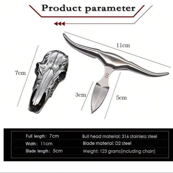 Hebilla de cinturón con colgante de herramienta EDC multifunción con cabeza de toro Longhorn - image 11