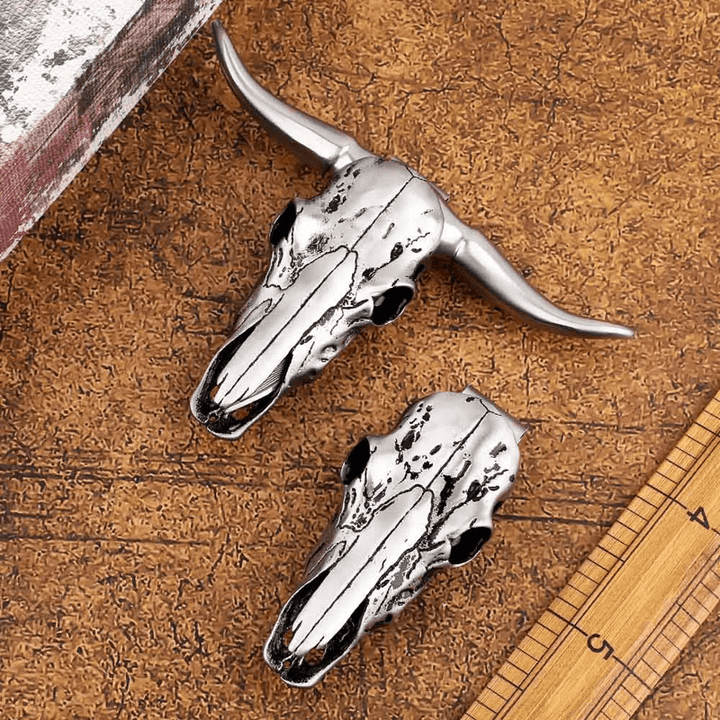 Hebilla de cinturón con colgante de herramienta EDC multifunción con cabeza de toro Longhorn