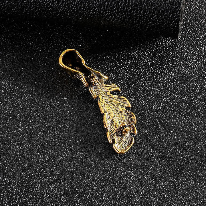 Broche con forma de calavera y pluma de estilo hip hop