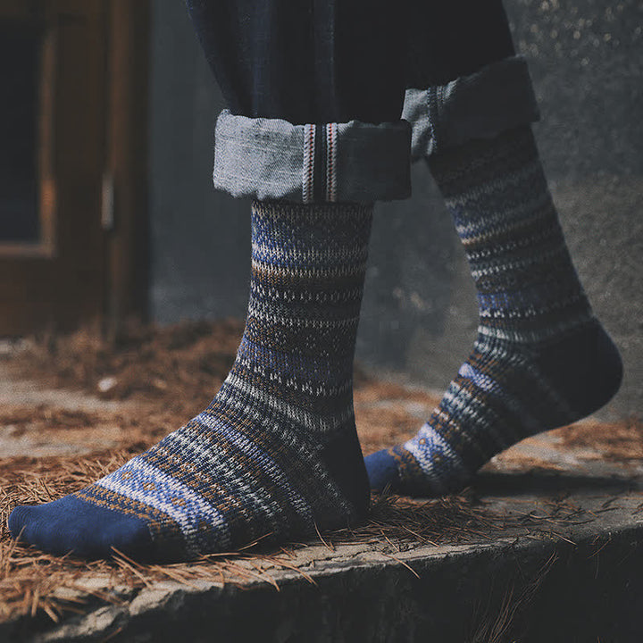 Calcetines étnicos de rayas de estilo nacional retro