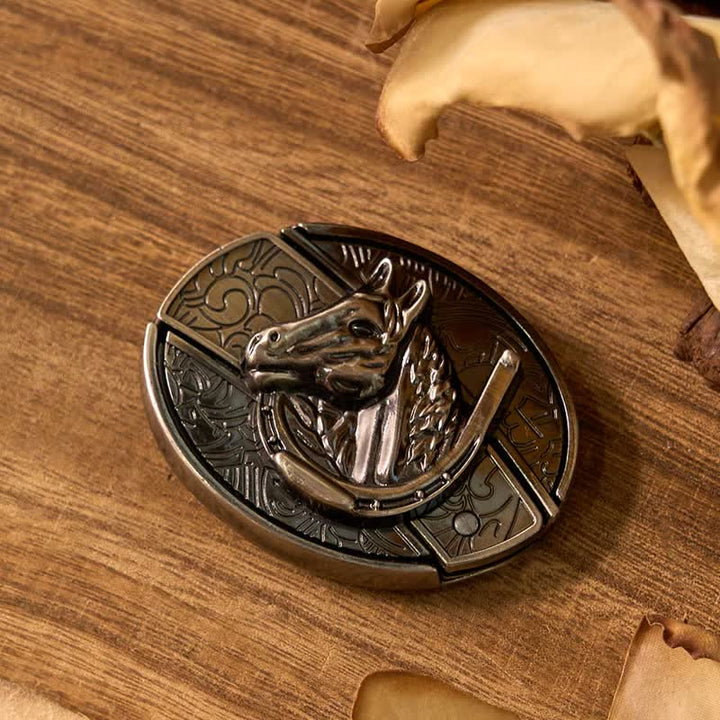 Hebilla de cinturón con encendedor oculto para hacer tú mismo, con diseño de caballo, hebilla de encendedor de dólar, juego de corbata de bolo