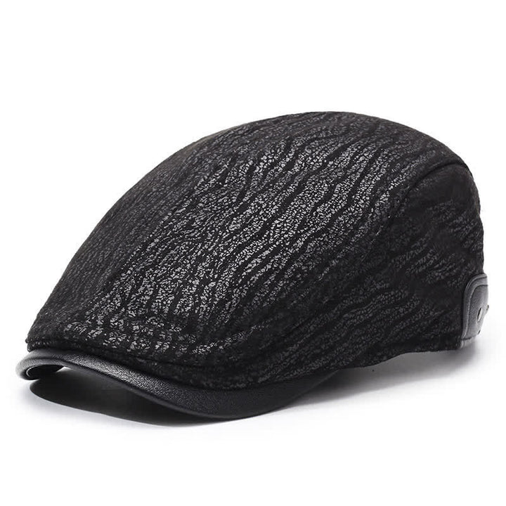 Boina de cuero ajustable con laterales y estampado exclusivo