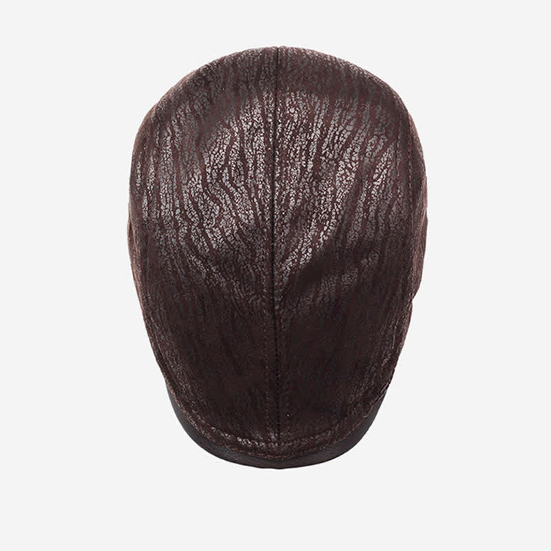 Boina de cuero ajustable con laterales y estampado exclusivo