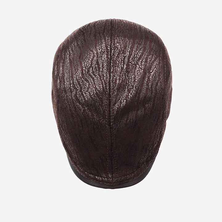 Boina de cuero ajustable con laterales y estampado exclusivo