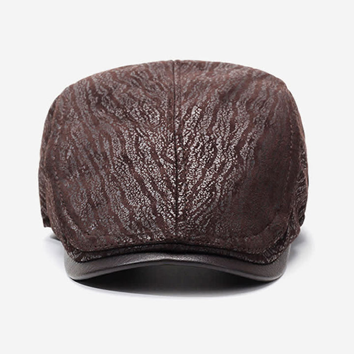 Boina de cuero ajustable con laterales y estampado exclusivo