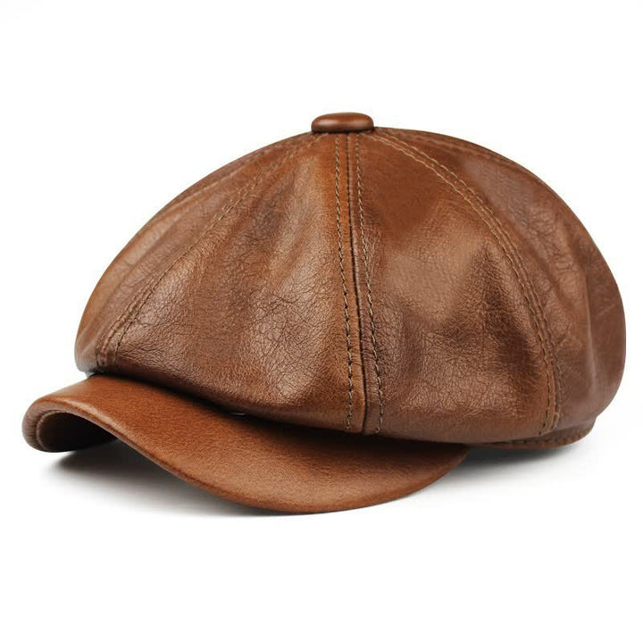 Boina clásica de cuero estilo Gatsby, estilo retro, para repartidor de periódicos
