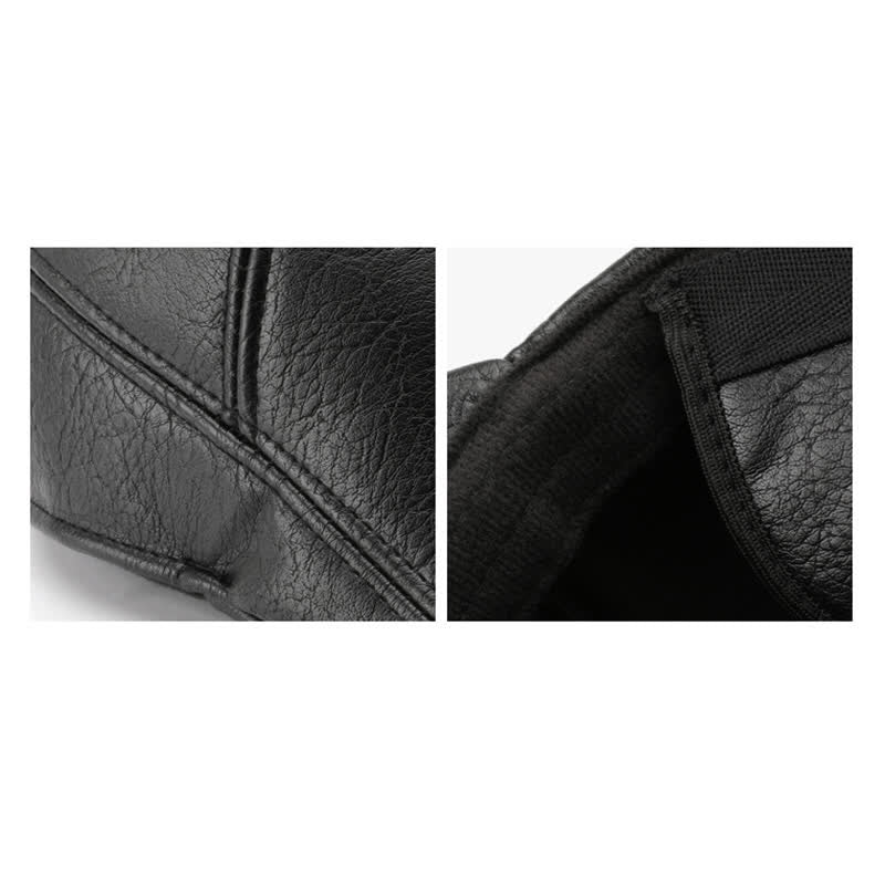 Boina de cuero con orejeras de invierno de estilo informal