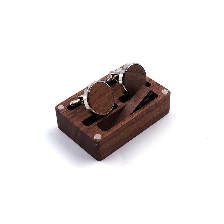 Juego de gemelos de madera con grabado personalizado para el día de la boda para hombre