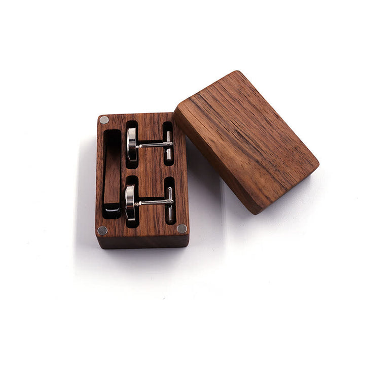 Juego de gemelos de madera con grabado personalizado para el día de la boda para hombre