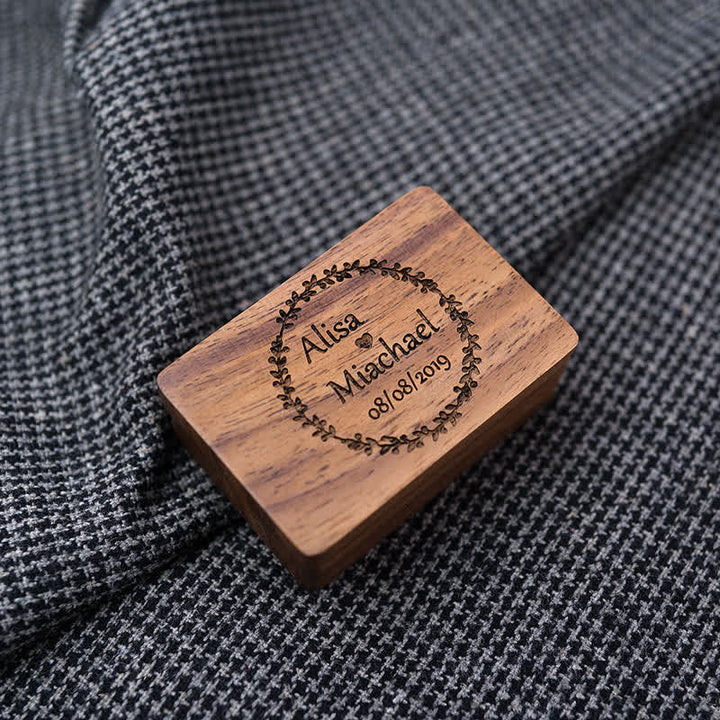 Juego de gemelos de madera con grabado personalizado para el día de la boda para hombre