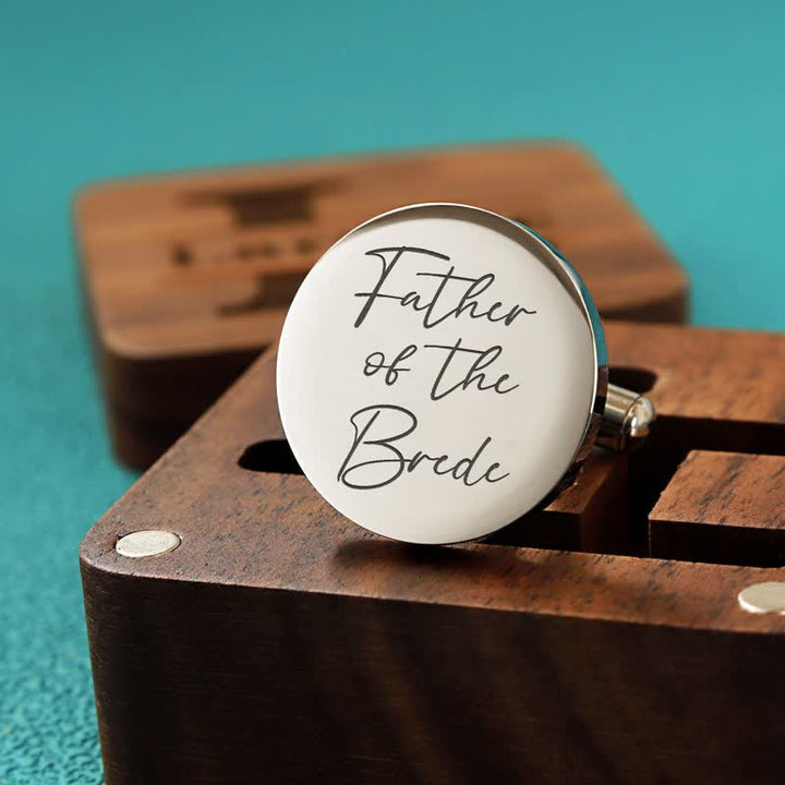 Juego de gemelos de madera con grabado personalizado para el día de la boda para hombre