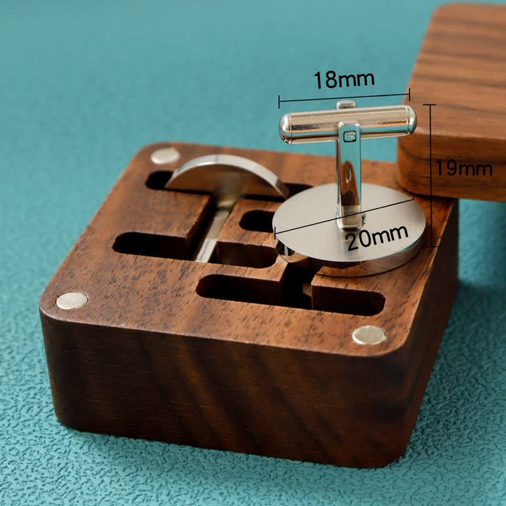 Juego de gemelos de madera con grabado personalizado para el día de la boda para hombre