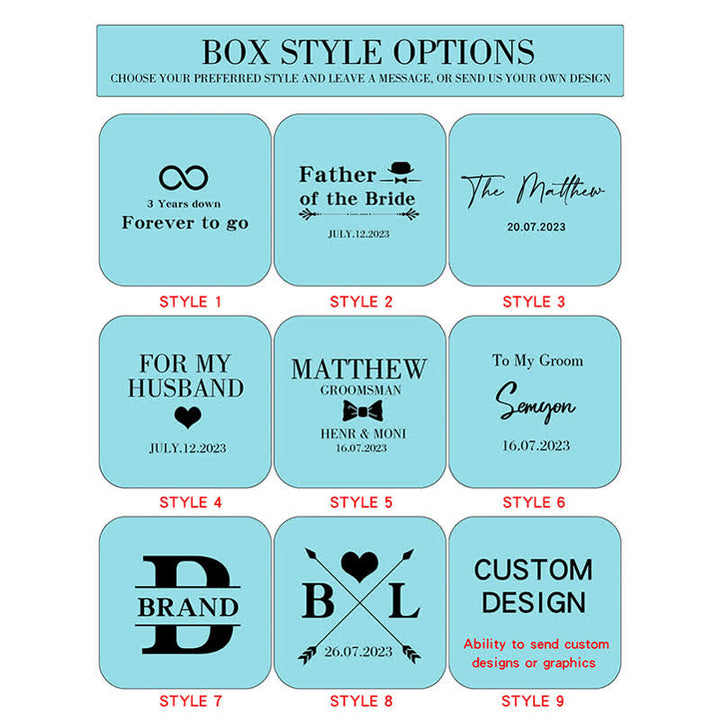 Juego de gemelos de madera con grabado personalizado para el día de la boda para hombre