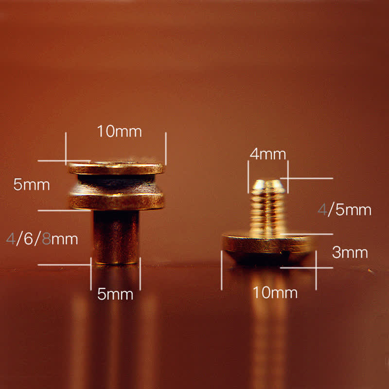 4 tornillos decorativos para cinturón con forma de bala, creativos y personalizados
