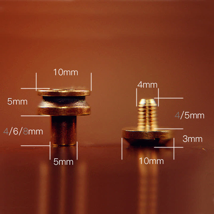 4 tornillos decorativos para cinturón con forma de bala, creativos y personalizados