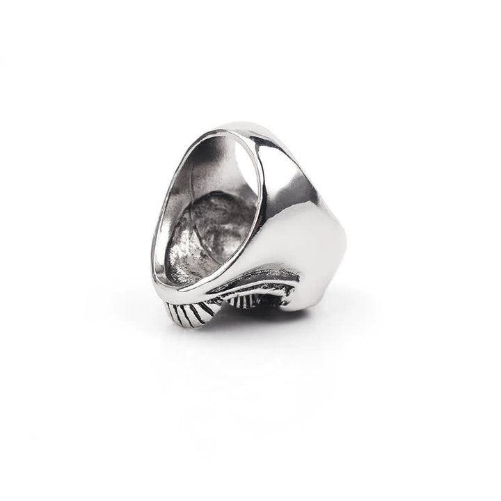 Anillo abridor de botellas con forma de calavera sonriente gótica