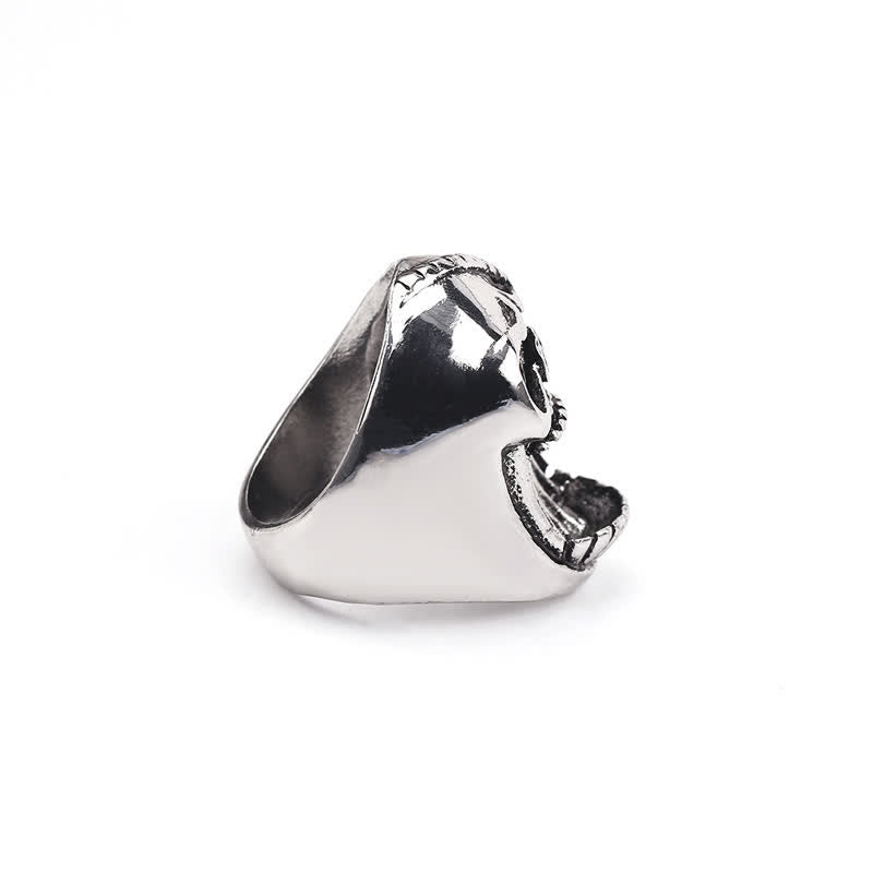 Anillo abridor de botellas con forma de calavera sonriente gótica