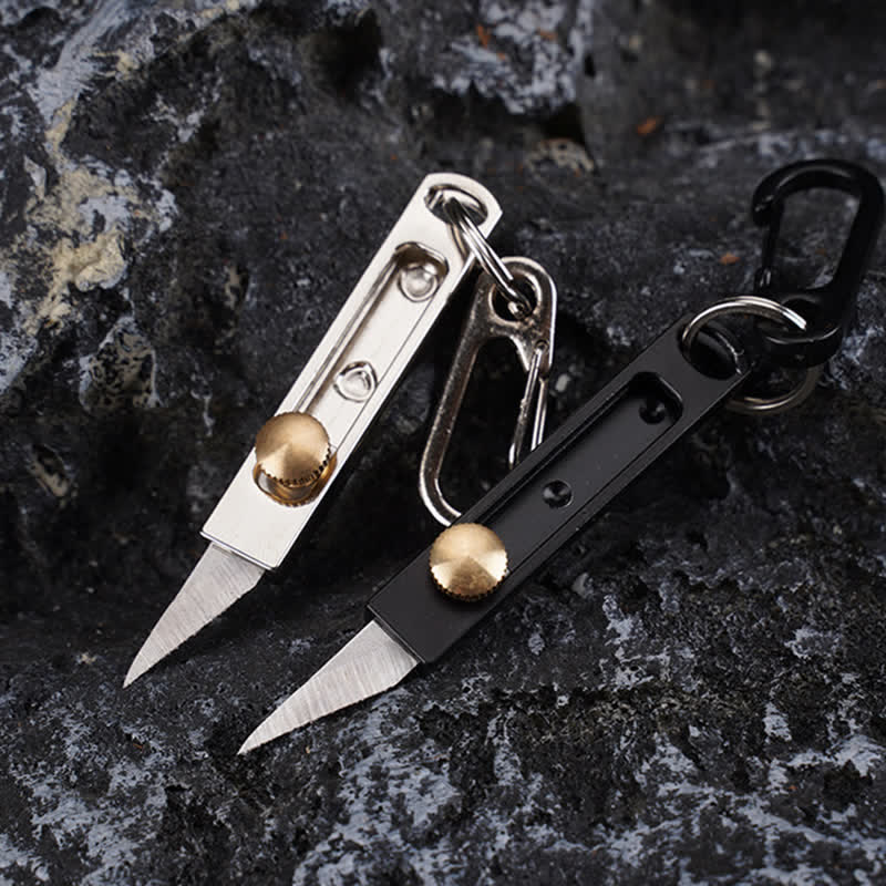 Mini cuchillo de empuje y tracción, herramienta de corte multiusos, llavero.