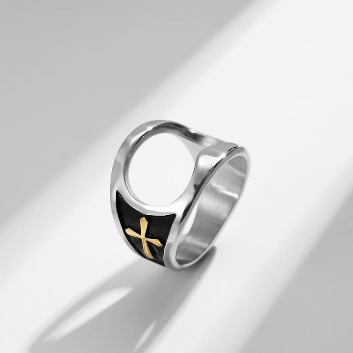 Anillo abrebotellas con cruz de alivio funcional