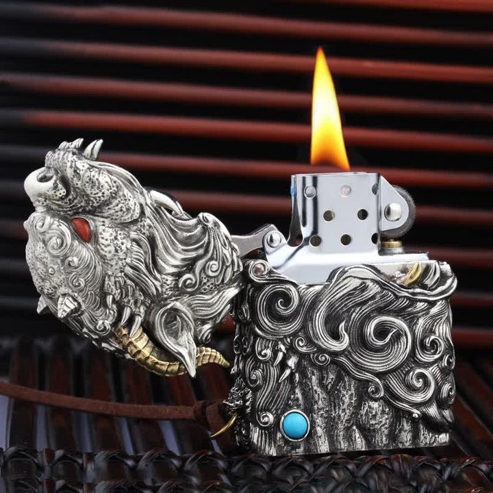 Encendedor de queroseno recargable con la mítica bestia dragón