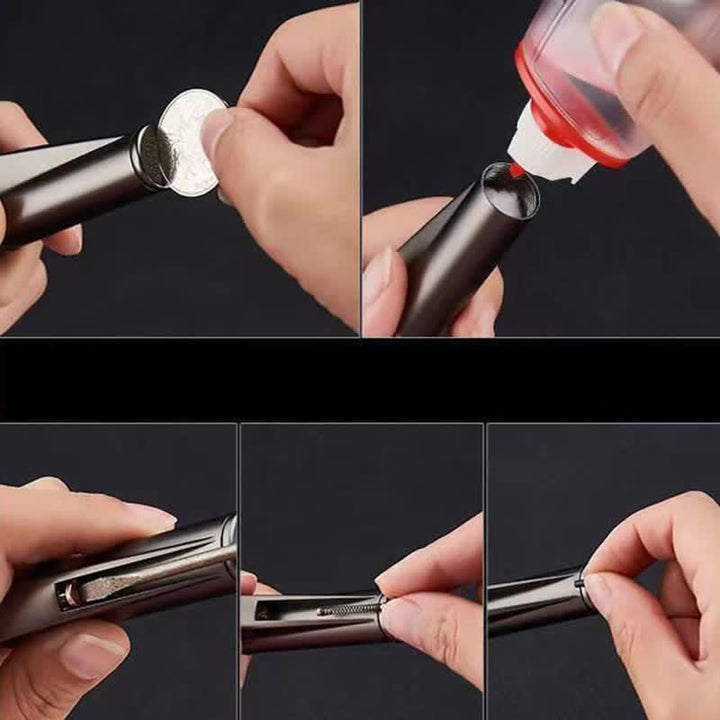 Encendedor de queroseno recargable, cilíndrico, sencillo y elegante