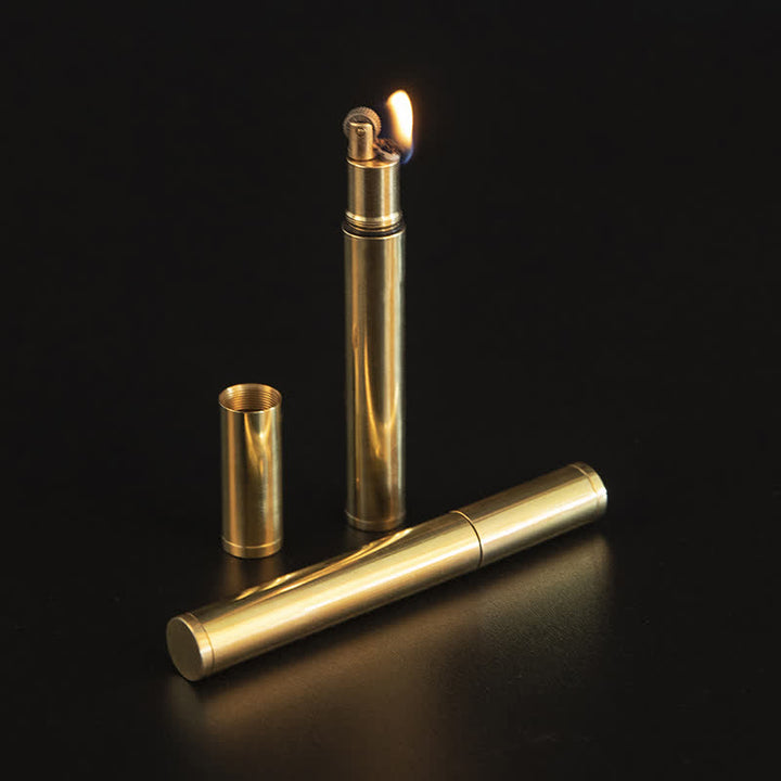 Encendedor de quesoseno recargable en forma de cigarrillo mini dorado de largo alcance