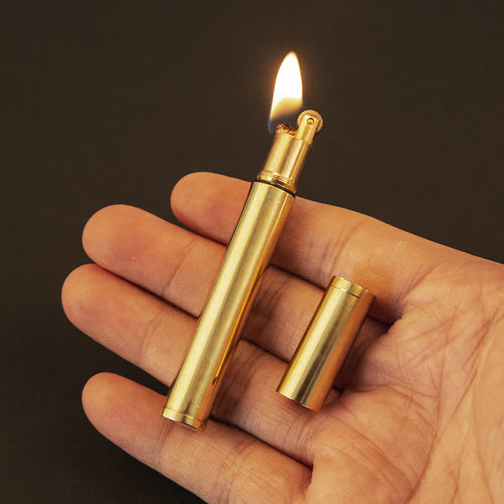 Encendedor de quesoseno recargable en forma de cigarrillo mini dorado de largo alcance