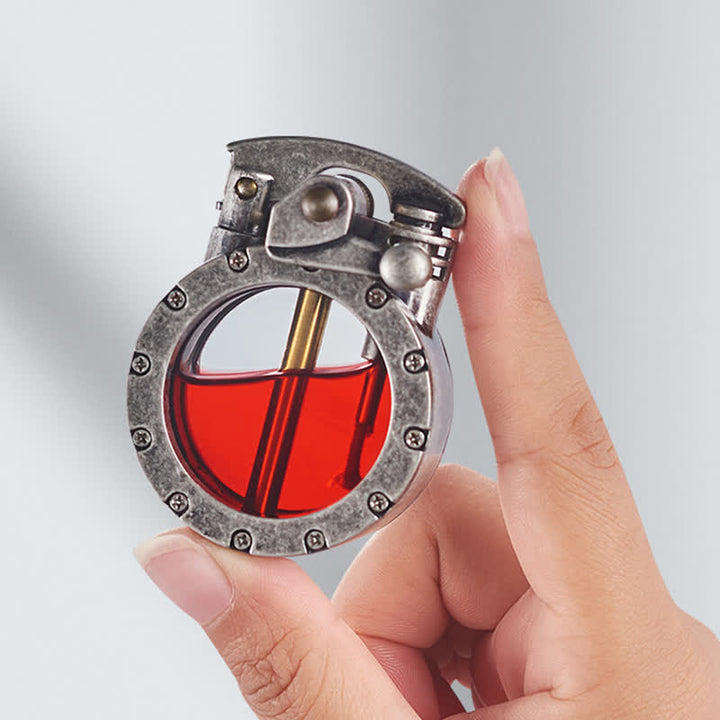 Encendedor de quesoseno recargable con forma de botella transparente y genial