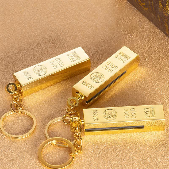 Encendedor de aceite recargable con cerillas de dólar y lingote de oro