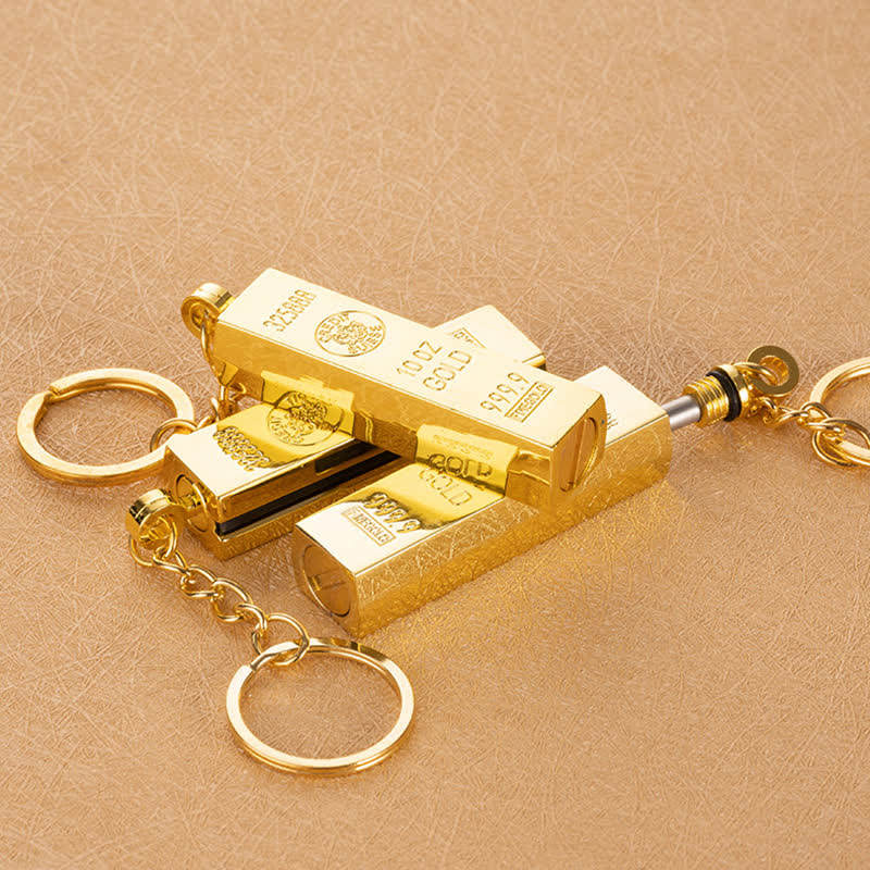 Encendedor de aceite recargable con cerillas de dólar y lingote de oro
